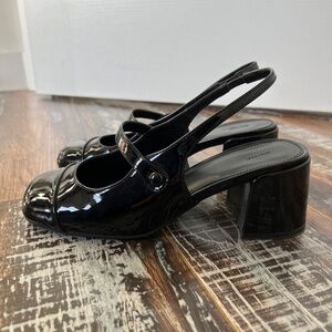 Oak + Fort Patent Slingback Heels — Size 7